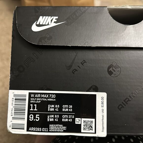 Nike Air Max 720 Sneakers Grey Airbrush Running Shoes Size 11 - Picture 11 of 11